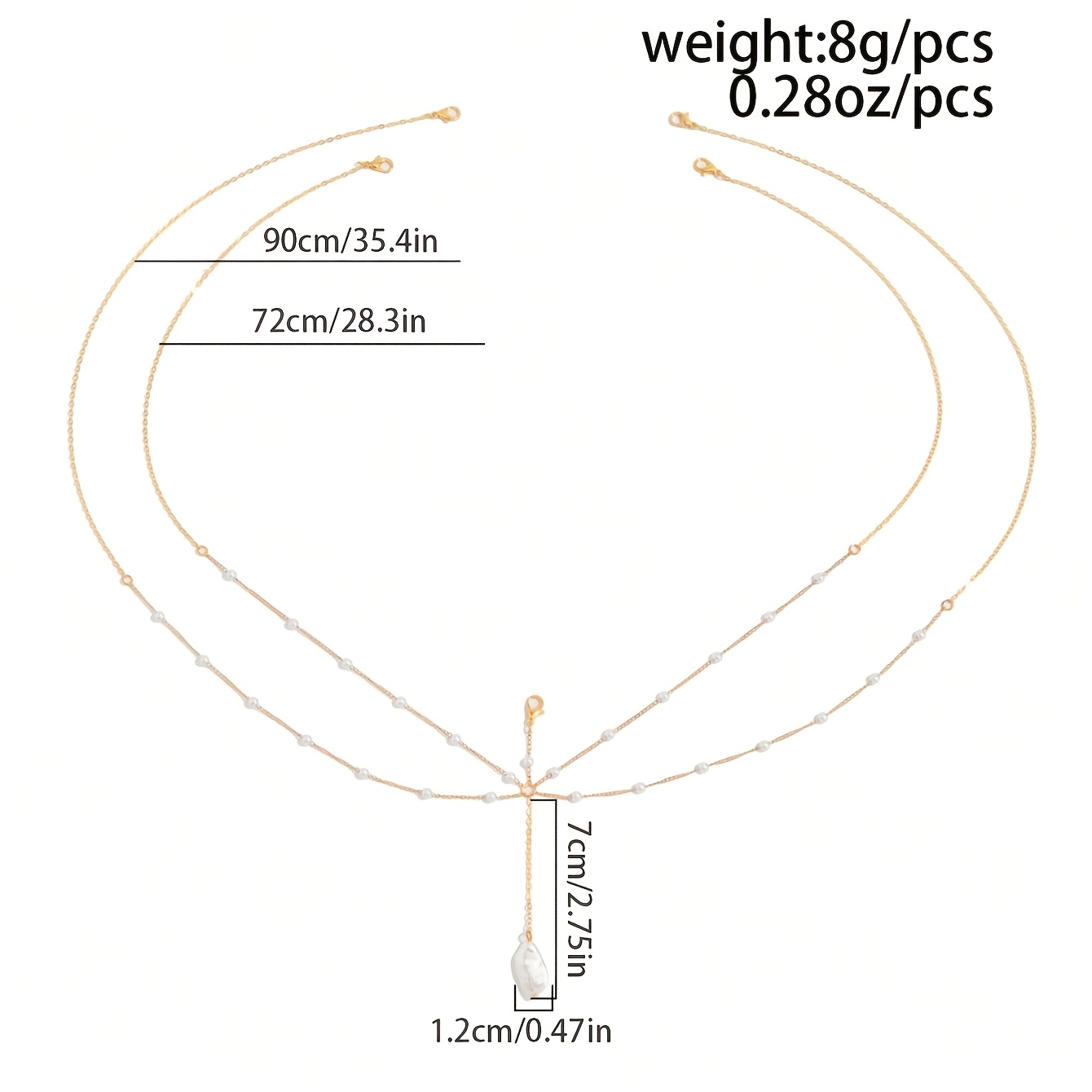 Women's Plated Baroque Body Chain Jewelry, Multi-Layered